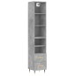 vidaXL Aparador de madera contrachapada gris hormigón 34,5x34x180 cm