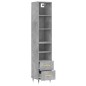 vidaXL Aparador de madera contrachapada gris hormigón 34,5x34x180 cm