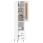 vidaXL Aparador alto madera contrachapada blanco 34,5x34x180 cm
