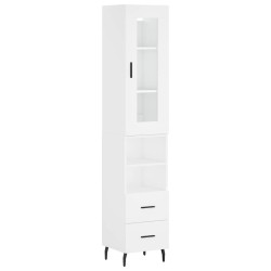 vidaXL Aparador alto madera contrachapada blanco 34,5x34x180 cm