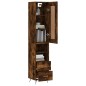vidaXL Aparador de madera contrachapada roble ahumado 34,5x34x180 cm vidaXL Aparador de madera contrachapada roble ahumado 34,5x34x180 cm