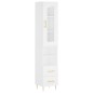 vidaXL Aparador alto madera contrachapada blanco 34,5x34x180 cm vidaXL Aparador alto madera contrachapada blanco 34,5x34x180 cm