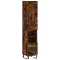 vidaXL Aparador de madera contrachapada roble ahumado 34,5x34x180 cm vidaXL Aparador de madera contrachapada roble ahumado 34,5x34x180 cm