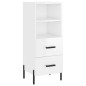 vidaXL Aparador alto madera contrachapada blanco brillo 34,5x34x180 cm