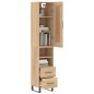 vidaXL Aparador de madera contrachapada roble Sonoma 34,5x34x180 cm vidaXL Aparador de madera contrachapada roble Sonoma 34,5x34x180 cm