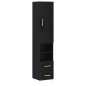 vidaXL Aparador de madera contrachapada negro 34,5x34x180 cm vidaXL Aparador de madera contrachapada negro 34,5x34x180 cm