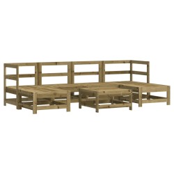vidaXL Juego de muebles de jardín 7 pzas madera de pino impregnada