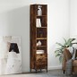 vidaXL Aparador de madera contrachapada roble ahumado 34,5x34x180 cm vidaXL Aparador de madera contrachapada roble ahumado 34,5x34x180 cm