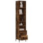 vidaXL Aparador de madera contrachapada roble ahumado 34,5x34x180 cm vidaXL Aparador de madera contrachapada roble ahumado 34,5x34x180 cm