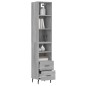 vidaXL Aparador alto madera contrachapada gris Sonoma 34,5x34x180 cm vidaXL Aparador alto madera contrachapada gris Sonoma 34,5x34x180 cm