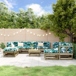 vidaXL Juego de muebles de jardín 11 pzas madera de pino impregnada