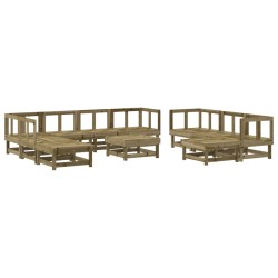 vidaXL Juego de muebles de jardín 11 pzas madera de pino impregnada
