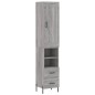 vidaXL Aparador alto madera contrachapada gris Sonoma 34,5x34x180 cm vidaXL Aparador alto madera contrachapada gris Sonoma 34,5x34x180 cm