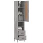 vidaXL Aparador alto madera contrachapada gris Sonoma 34,5x34x180 cm vidaXL Aparador alto madera contrachapada gris Sonoma 34,5x34x180 cm