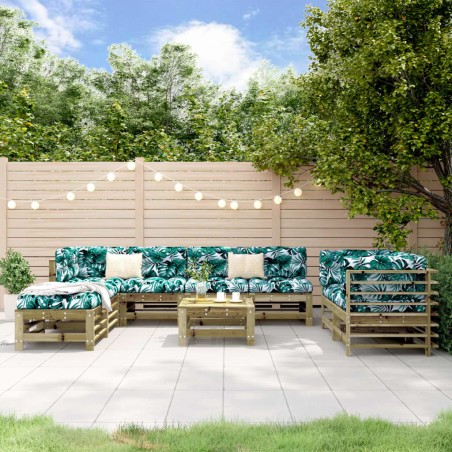 vidaXL Juego de muebles de jardín 9 pzas madera de pino impregnada