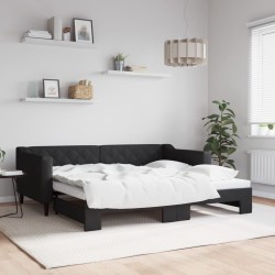 vidaXL Sofá cama nido tela negro 90x190 cm