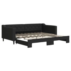vidaXL Sofá cama nido tela negro 90x190 cm