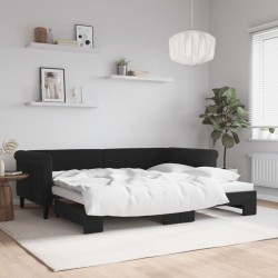 vidaXL Sofá cama nido terciopelo negro 90x200 cm