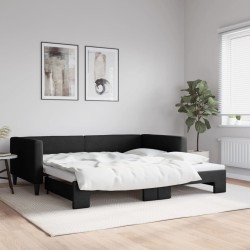 vidaXL Sofá cama nido tela negro 100x200 cm