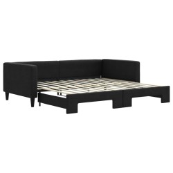 vidaXL Sofá cama nido tela negro 100x200 cm
