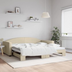 vidaXL Sofá cama nido tela crema 100x200 cm