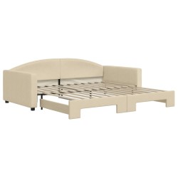 vidaXL Sofá cama nido tela crema 100x200 cm