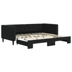 vidaXL Sofá cama nido terciopelo negro 90x190 cm