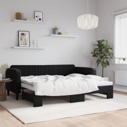 vidaXL Sofá cama nido terciopelo negro 90x200 cm
