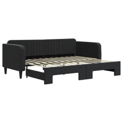 vidaXL Sofá cama nido terciopelo negro 90x200 cm