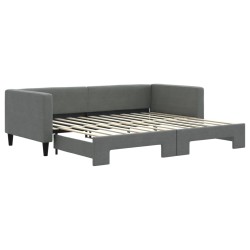 vidaXL Sofá cama nido tela gris oscuro 90x200 cm