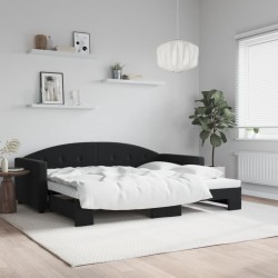 vidaXL Sofá cama nido terciopelo negro 90x190 cm