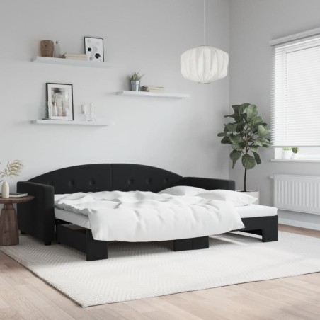 vidaXL Sofá cama nido terciopelo negro 90x190 cm