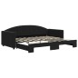 vidaXL Sofá cama nido terciopelo negro 90x190 cm vidaXL Sofá cama nido terciopelo negro 90x190 cm