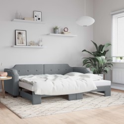 vidaXL Sofá cama nido tela gris claro 100x200 cm