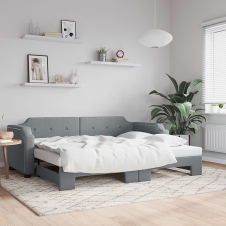 vidaXL Sofá cama nido tela gris claro 100x200 cm