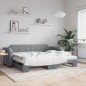 vidaXL Sofá cama nido tela gris claro 100x200 cm