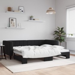 vidaXL Sofá cama nido terciopelo negro 90x200 cm