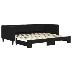vidaXL Sofá cama nido terciopelo negro 90x200 cm