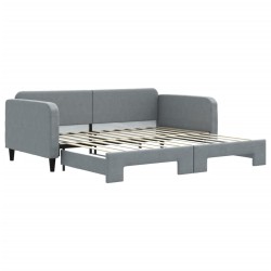 vidaXL Sofá cama nido tela gris claro 100x200 cm