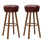 vidaXL Taburetes de cocina 2 unidades cuero sintético marrón vidaXL Taburetes de cocina 2 unidades cuero sintético marrón