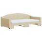 vidaXL Sofá cama nido con colchón tela crema 100x200 cm