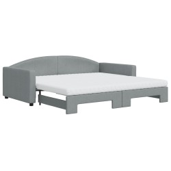 vidaXL Sofá cama nido con colchón tela gris claro 100x200 cm