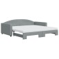 vidaXL Sofá cama nido con colchón tela gris claro 100x200 cm vidaXL Sofá cama nido con colchón tela gris claro 100x200 cm