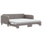 vidaXL Sofá cama nido con colchón tela gris oscuro 100x200 cm vidaXL Sofá cama nido con colchón tela gris oscuro 100x200 cm
