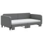 vidaXL Sofá cama nido con colchón tela gris oscuro 100x200 cm vidaXL Sofá cama nido con colchón tela gris oscuro 100x200 cm