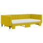 vidaXL Sofá cama nido con colchón terciopelo amarillo 100x200 cm vidaXL Sofá cama nido con colchón terciopelo amarillo 100x200 cm