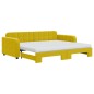 vidaXL Sofá cama nido con colchón terciopelo amarillo 90x200 cm vidaXL Sofá cama nido con colchón terciopelo amarillo 90x200 cm