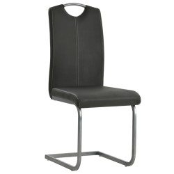 vidaXL Sillas voladizas de comedor 2 unidades cuero sintético gris