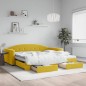 vidaXL Sofá cama nido con cajones terciopelo amarillo 100x200 cm