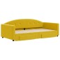 vidaXL Sofá cama nido con cajones terciopelo amarillo 100x200 cm